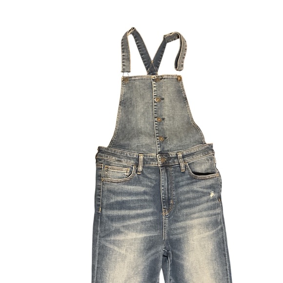 American Eagle Hi-rise Flare Crop Overalls - Picture 2 of 8